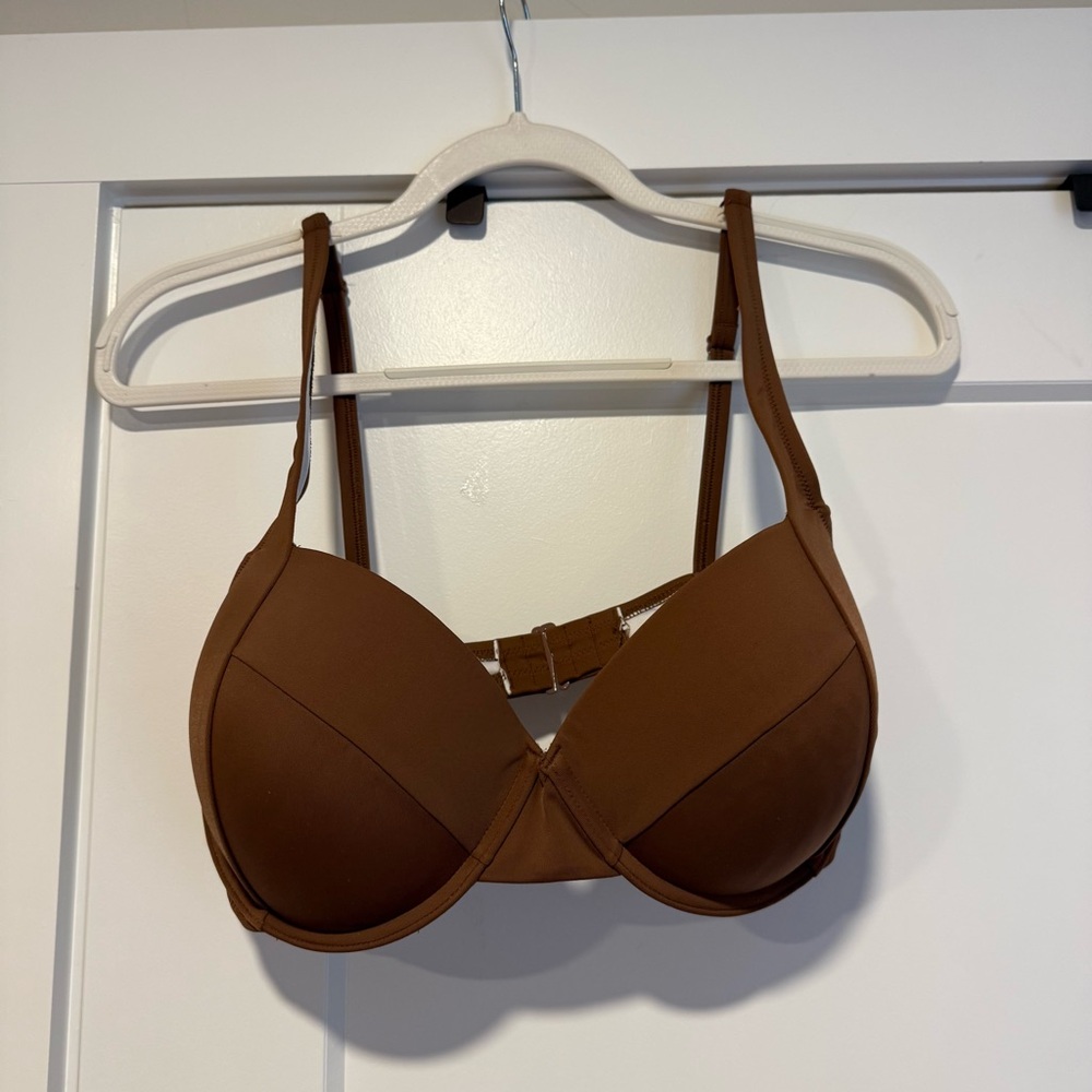 NWT 🤎VS PINK brown bikini top MEDIUM D/DD🤎